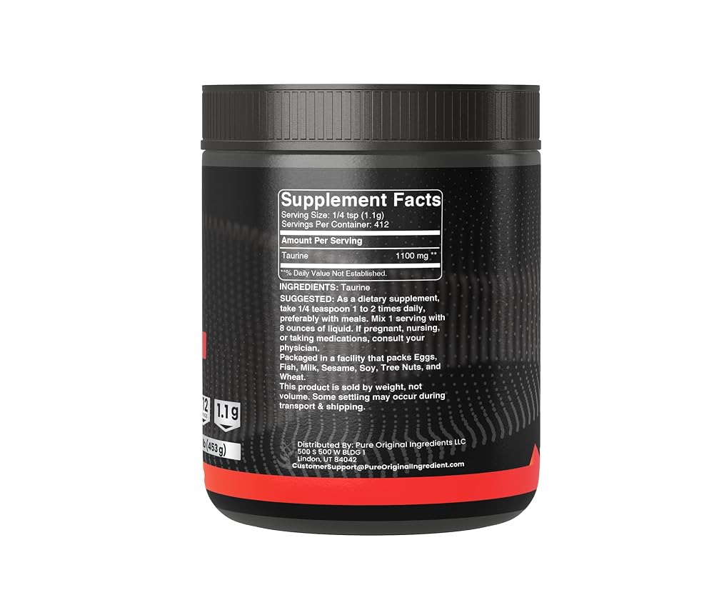 PURE ORIGINAL INGREDIENTS Taurine Powder - 1 lb - image 2
