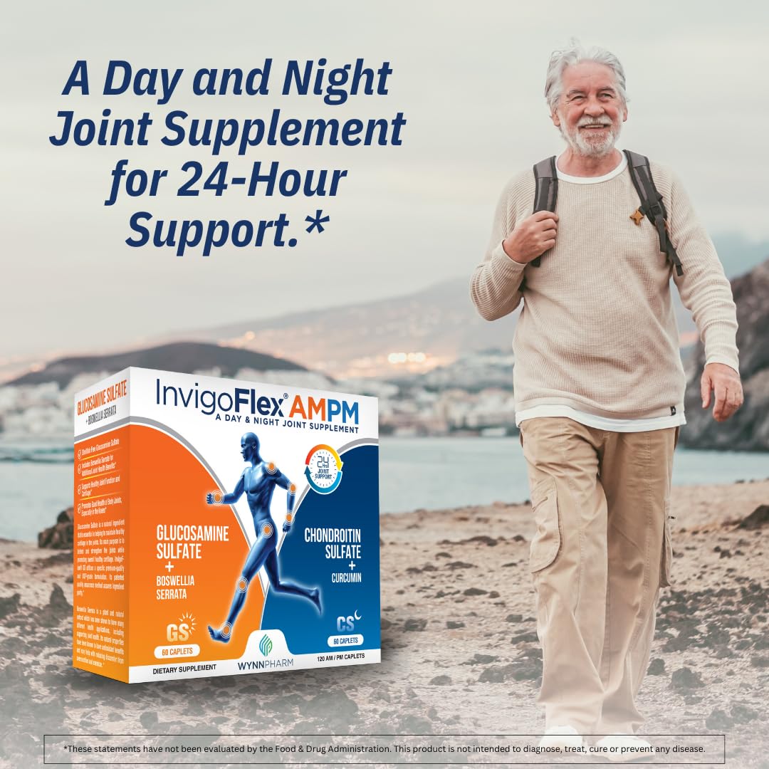 INVIGOFLEX AM/PM Glucosamine Chondroitin Joint Supplement - 120 Caplets - image 5