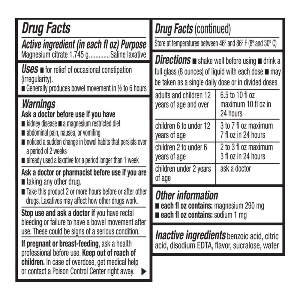 Quality Choice Magnesium Citrate Oral Solution Cherry - 10 Fl Oz - image 5