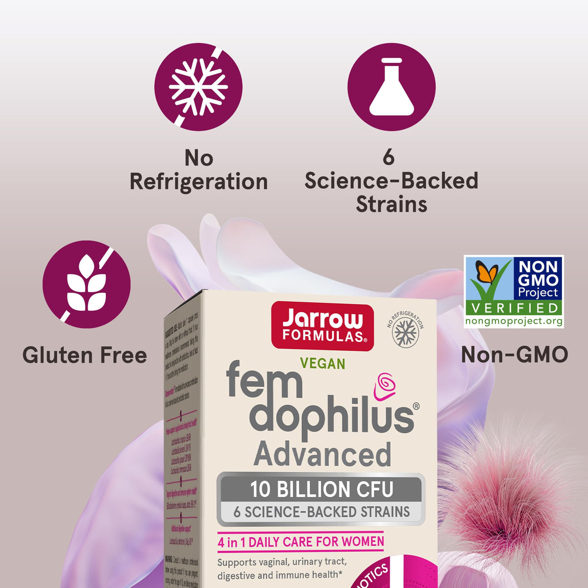Jarrow Formulas Fem-Dophilus Advanced Vaginal & Digestive Probiotics