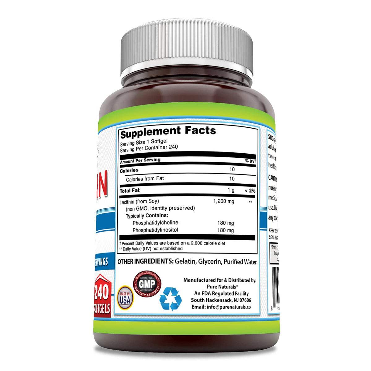 Pure Naturals Lecithin 1200 mg Softgels - 240 Count - image 3