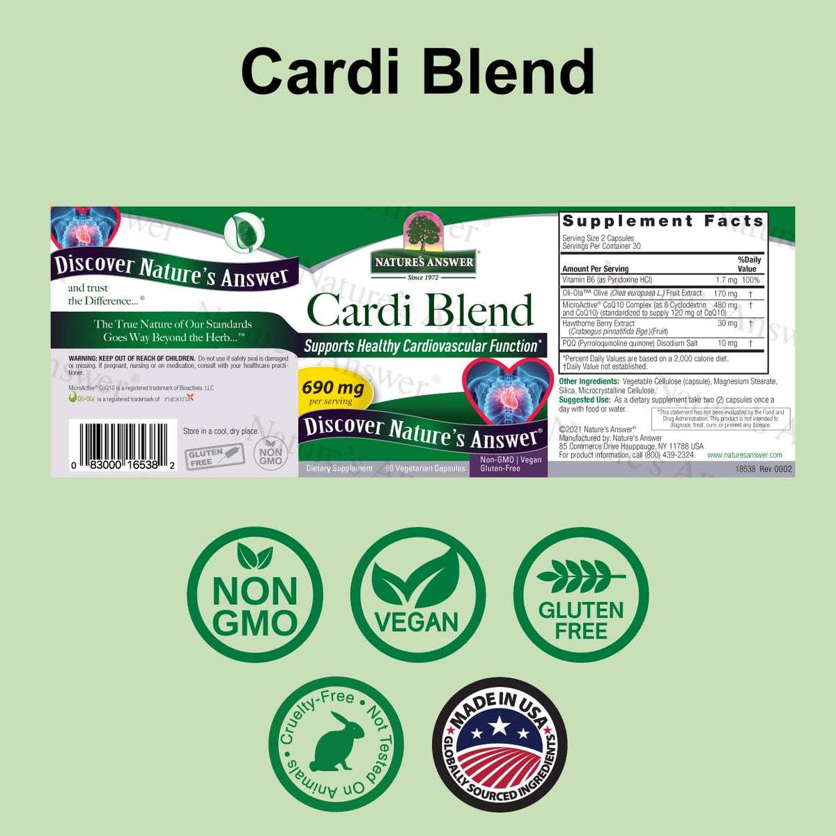 Nature's Answer CardiMax Heart Health - 60 Vegetarian Capsules - image 2