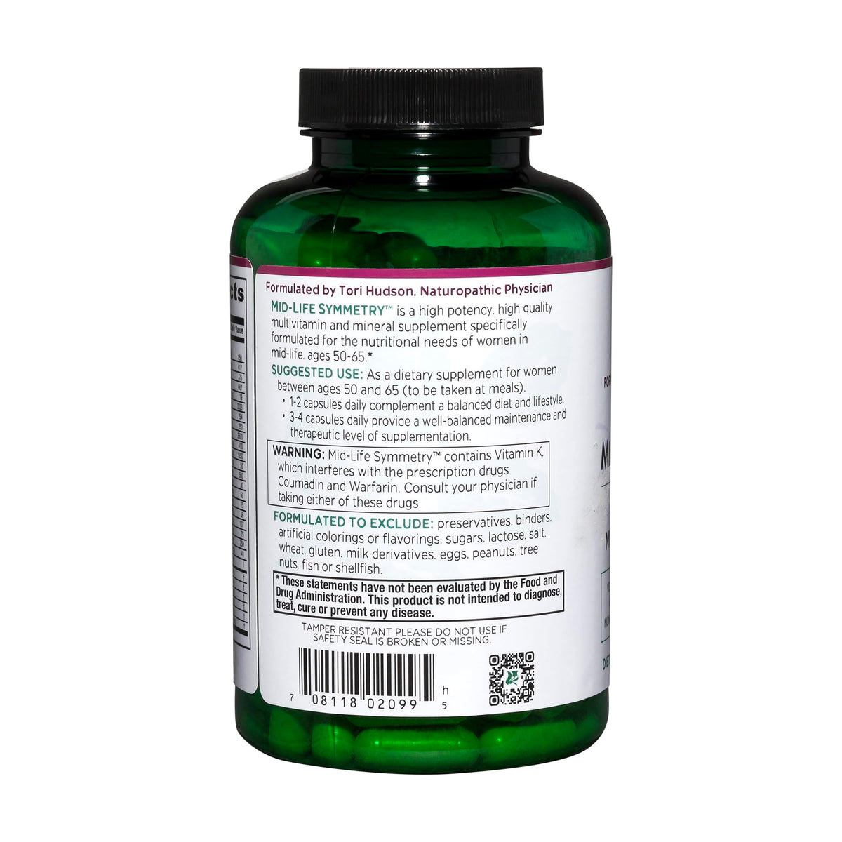 Vitanica Mid-Life Symmetry Multivitamin for Women 50-65 - 180 Capsules - image 3