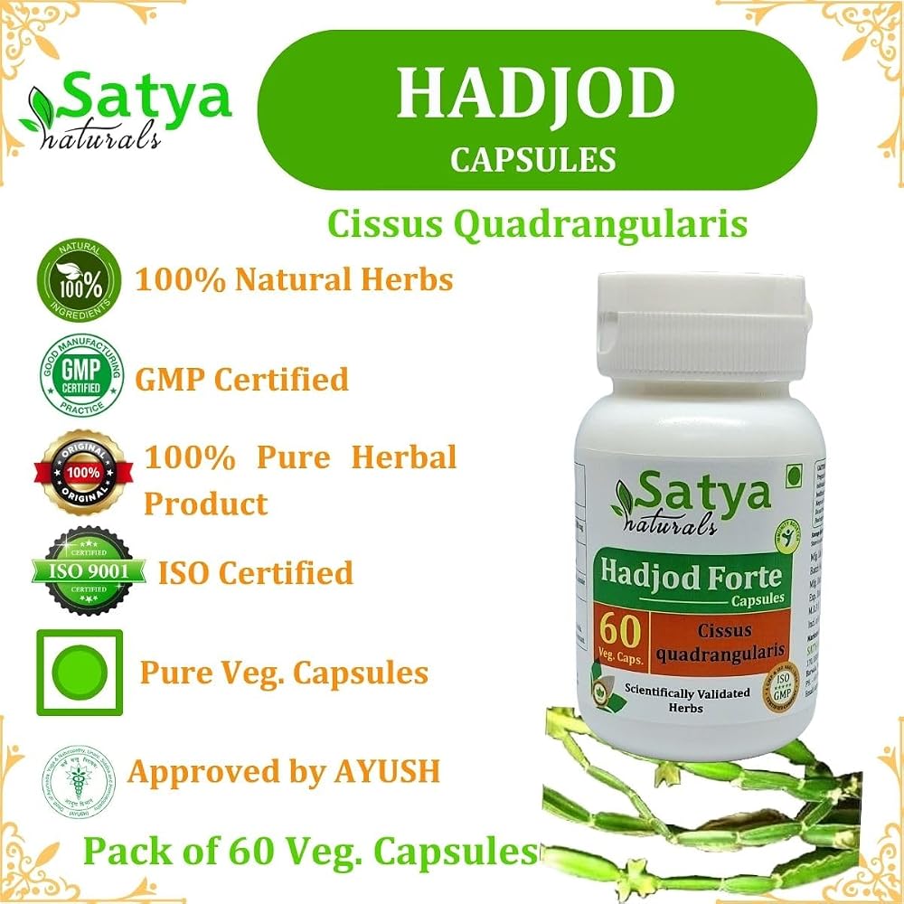 Satya Naturals Hadjod Forte Capsules 500 mg. 60 Veg. Capsule