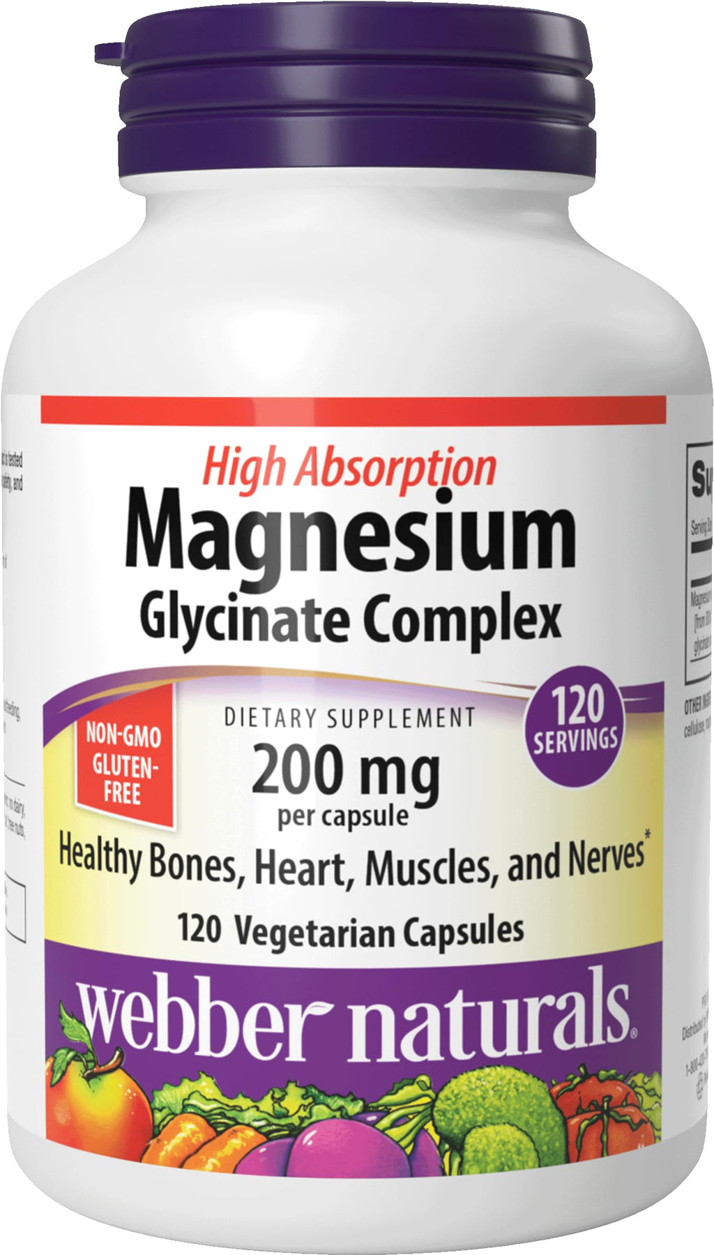 Webber Naturals Magnesium Glycinate 200mg - 120 Capsules
