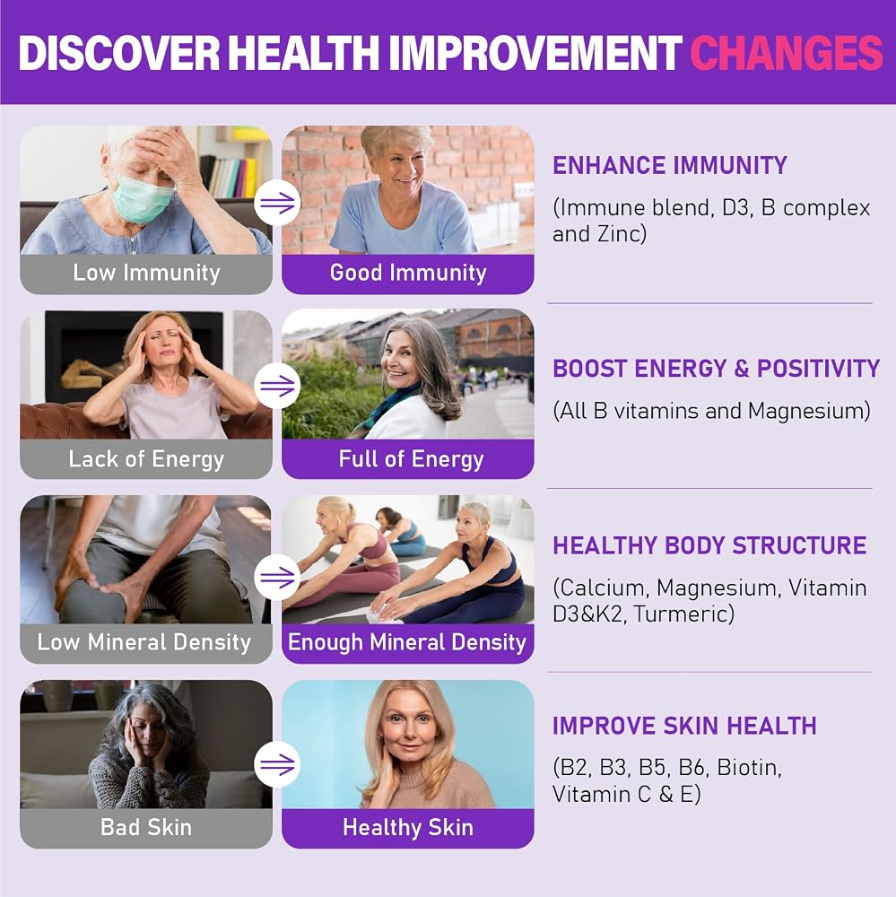 Edmmyliy Womens Multivitamin Gummy 50 and Over - Chewable Multi