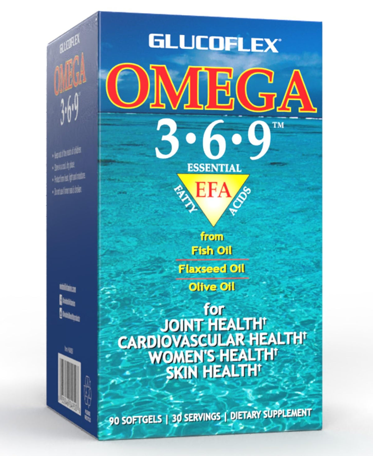 Glucoflex Omega 3-6-9 Fish Oil for Joint Support - 90 Softgels