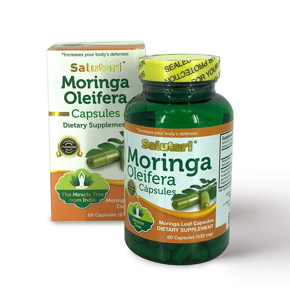 SALUTARI Moringa Leaf Powder Capsules 1260 mg - 60 Vegetarian Capsules - image 4