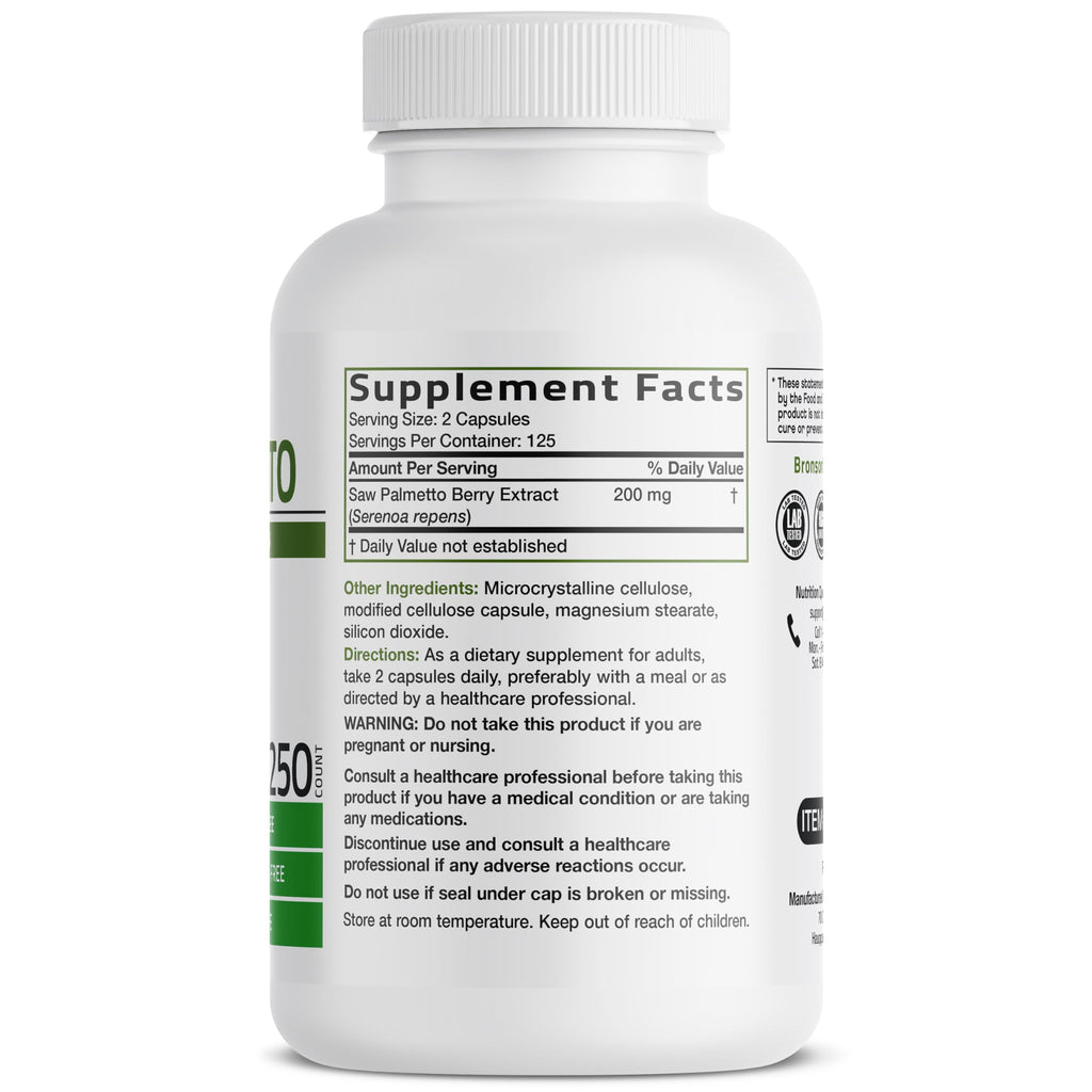 Bronson Saw Palmetto 1000 MG per Serving Extra Strength Supports