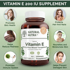 Natural Nutra Vitamin E 200 IU - 60 Softgels - image 3
