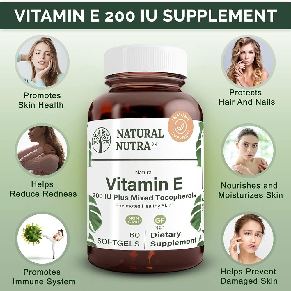 Natural Nutra Vitamin E 200 IU - 60 Softgels - image 3