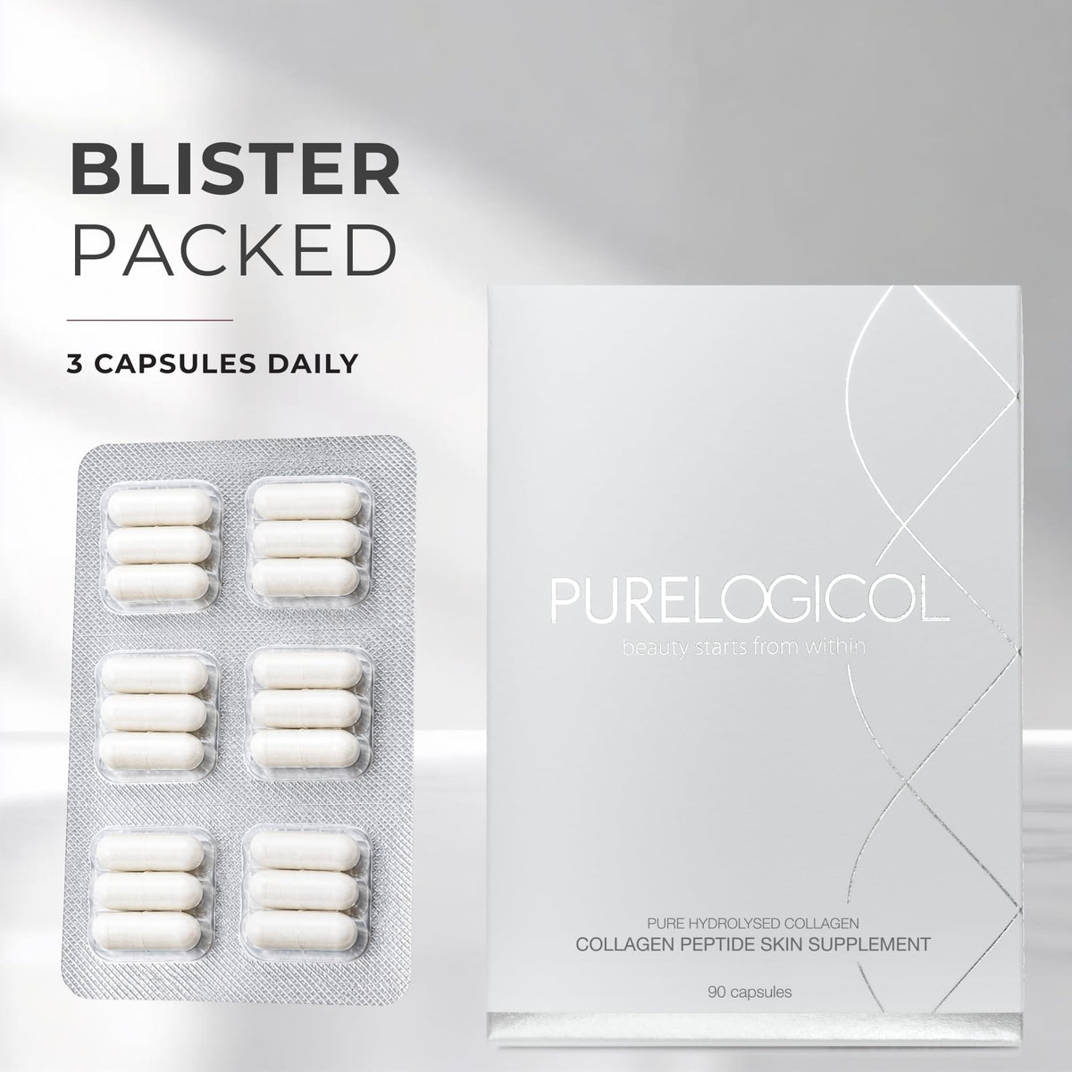 Purelogicol Collagen Peptide Skin Supplement - 90 Capsules - image 6