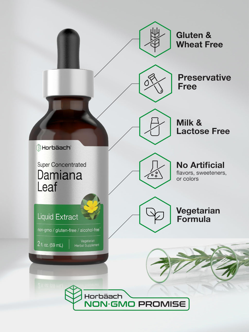 Horbäach Damiana Leaf Herb Tincture Liquid Extract - 2 fl oz - image 5