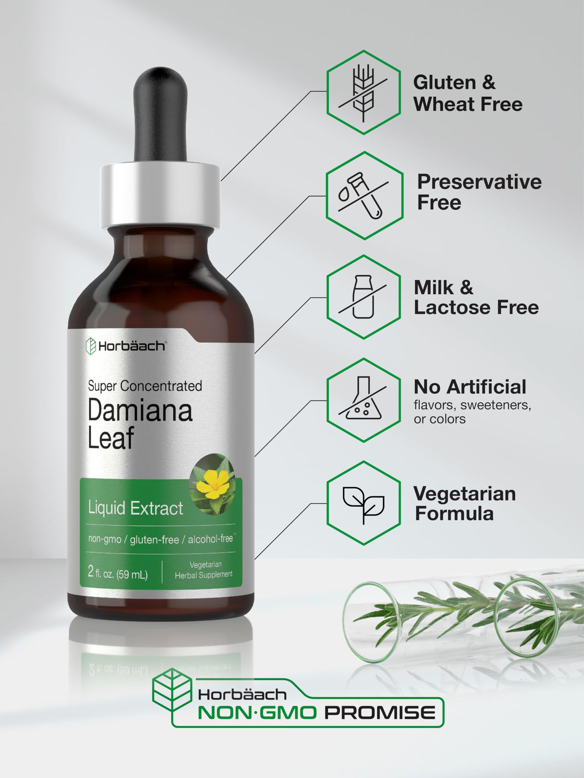 Horbäach Damiana Leaf Herb Tincture Liquid Extract - 2 fl oz - image 5