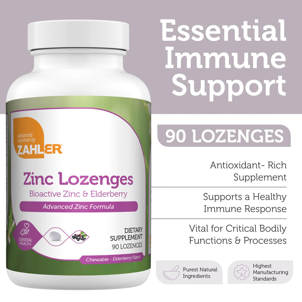 Zahler Elderberry Zinc Lozenges Immune Support - 90 Count - image 2