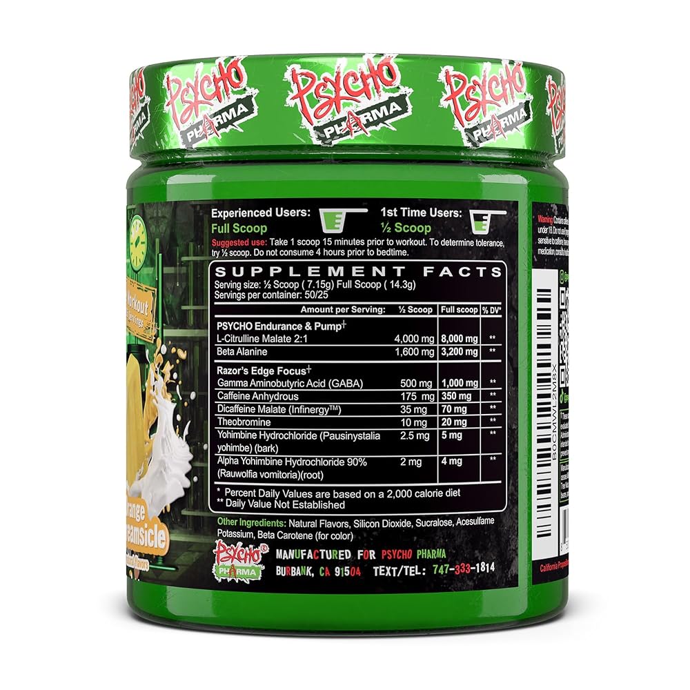 Psycho Pharma Edge of Insanity High-Stim Pre-Workout Powder