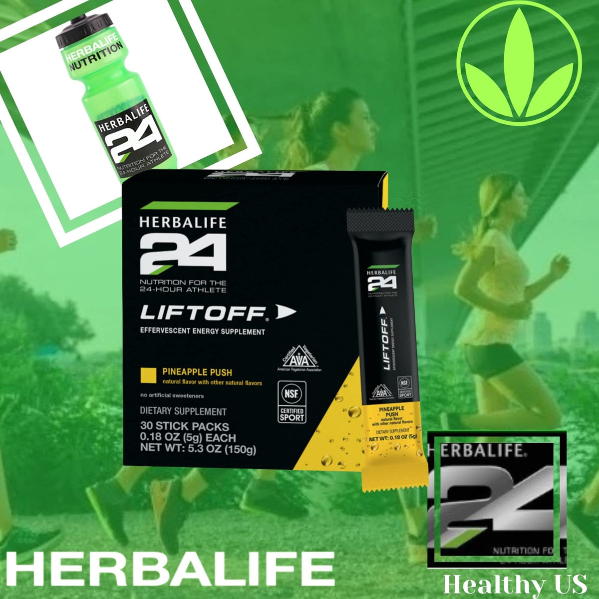 Herbalife24 Liftoff Pineapple Push Energy Supplement - 30 Stick Packs - image 4