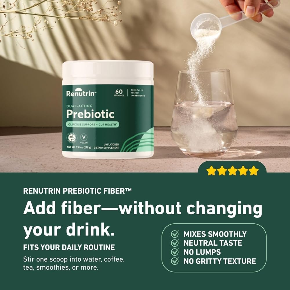 Renutrin Dual-Acting Prebiotic Powder for Digestive Health - 60 Servings - image 4