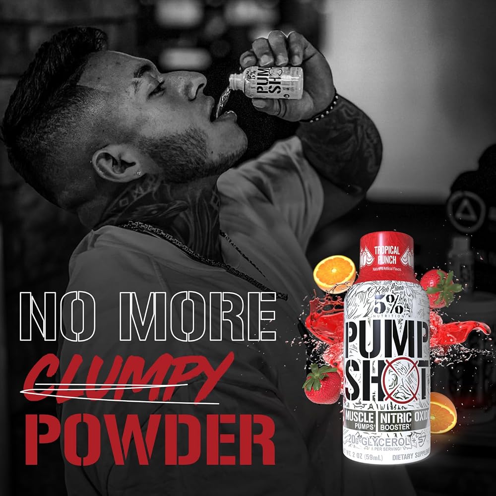 5% Nutrition Pump Shot Liquid Glycerol + S7 Supplement - 12 Pack - image 6