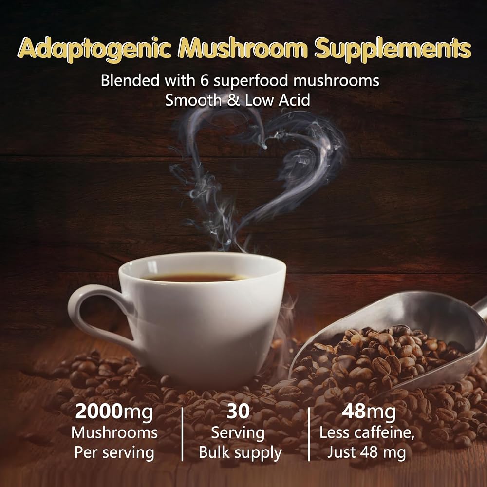 Balincer Mushroom Coffee, 6 Adaptogenic Mushrooms (Lion's Mane