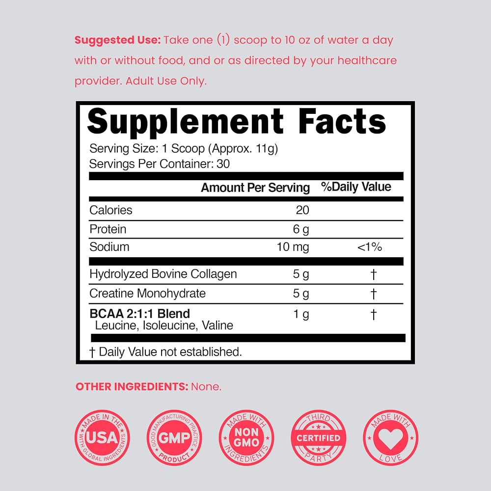 DORADO NUTRITION Creatine Monohydrate Powder with Collagen & BCAA - 30 Servings - image 6