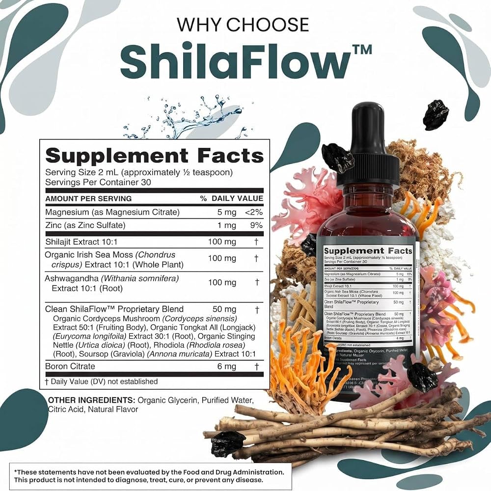 Clean Nutraceuticals Shilajit Drops Liquid with Sea Moss Ashwagandha - 2 Fl Oz - image 5