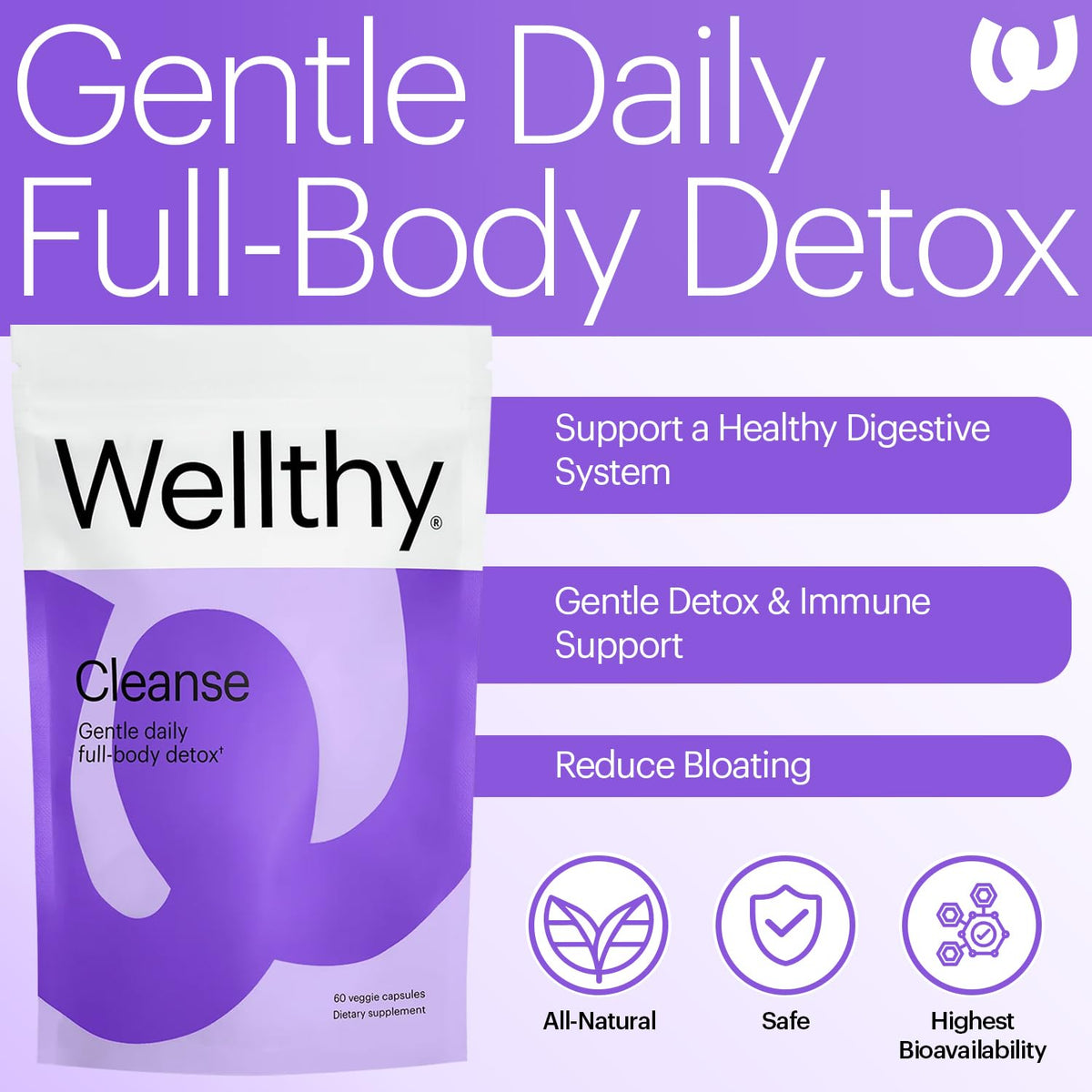 Wellthy Gut Cleanse Detox & Immune Support - 60 Capsules - image 2