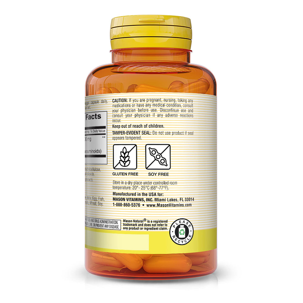 MASON NATURAL Turmeric 500 mg Joint Support - 60 Vegetarian Capsules - image 3