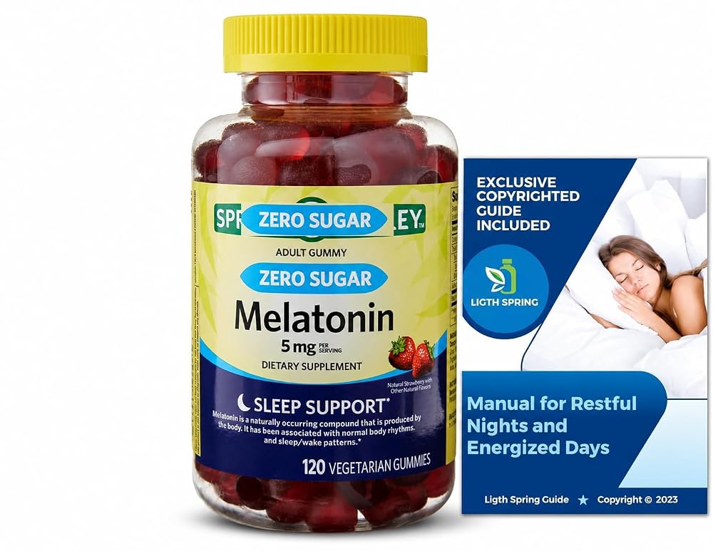 LightSpring Zero Sugar Melatonin 5 MG Sleep Support - 120 Gummies