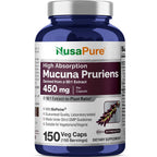 NusaPure Mucuna Pruriens 450mg - 150 Vegetarian Capsules