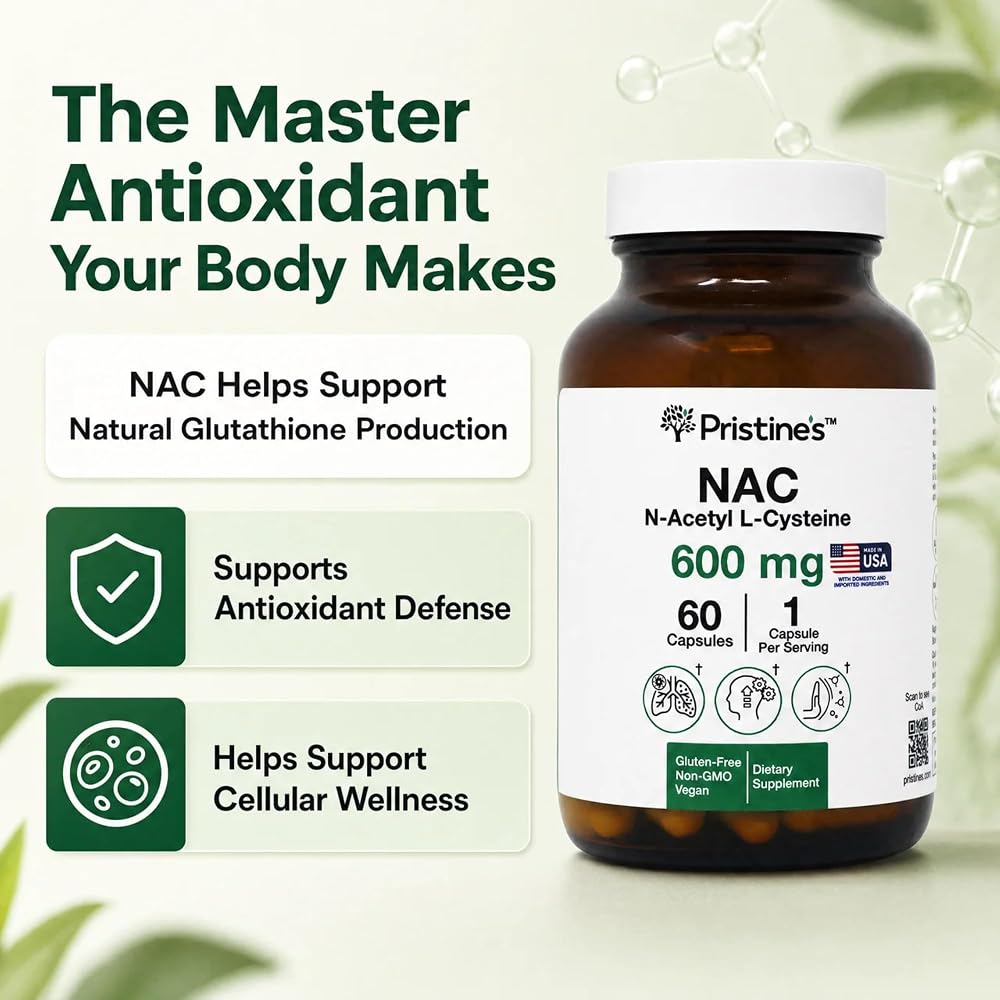 PRISTINE'S NAC 600 mg N-Acetyl Cysteine - 60 Capsules - image 3