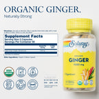 SOLARAY Organic Ginger Root 540 mg - 100 Vegetarian Capsules - image 2