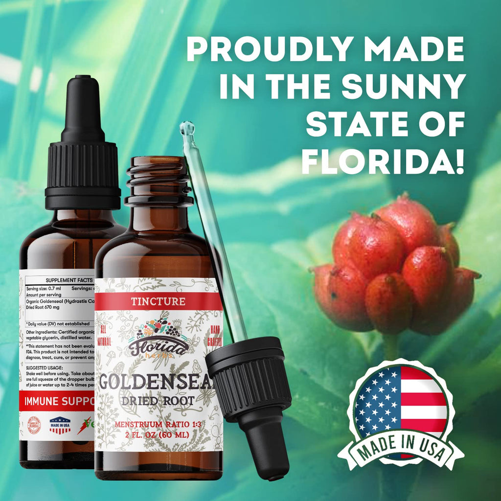 FLORIDA HERBS Goldenseal Tincture Organic Herbal Extract - 2 fl oz - image 7