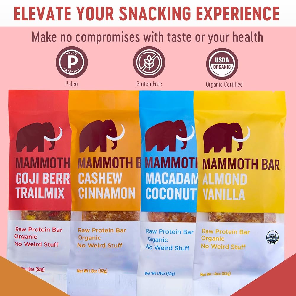 Mammoth Bar Organic Clean Protein Bars Variety Pack - 10-Pack - image 7