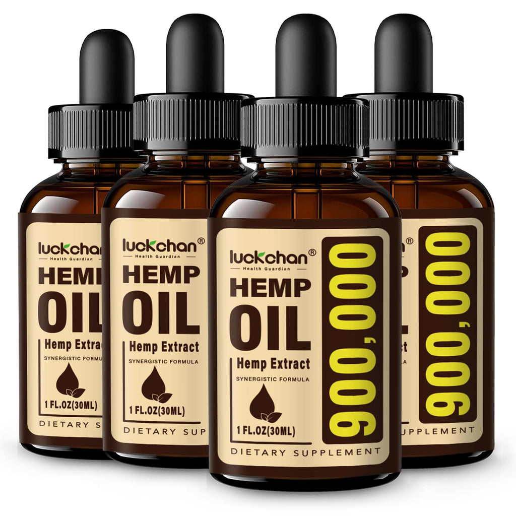LUCKCHAN Hemp Oil Tincture Drops for Relaxation - 4 Pack