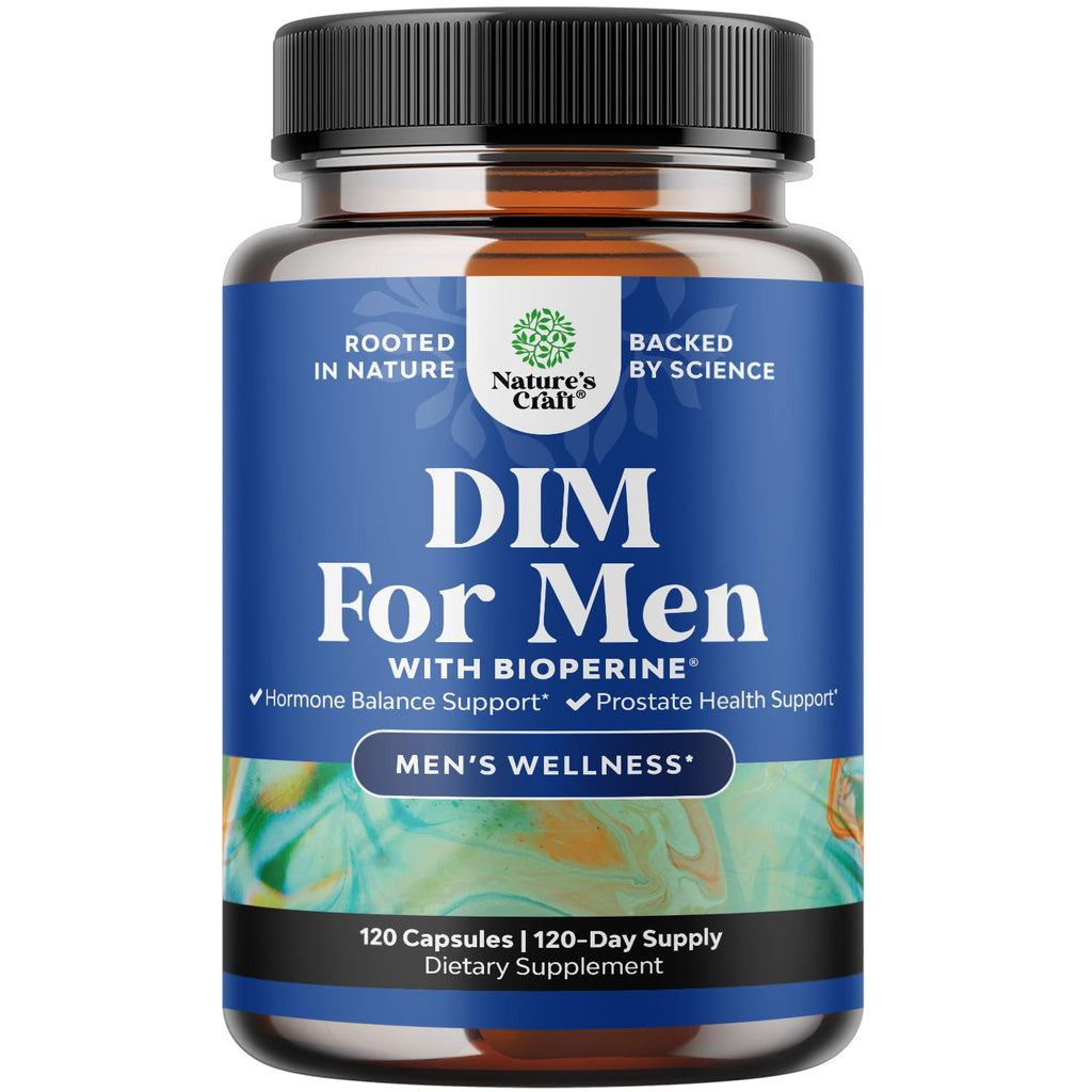 Natures Craft DIM Supplement for Men Hormone Balance - 120 Capsules