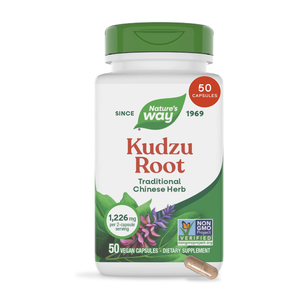 Nature's Way Kudzu Root Capsules 1,226 mg - 50 Capsules