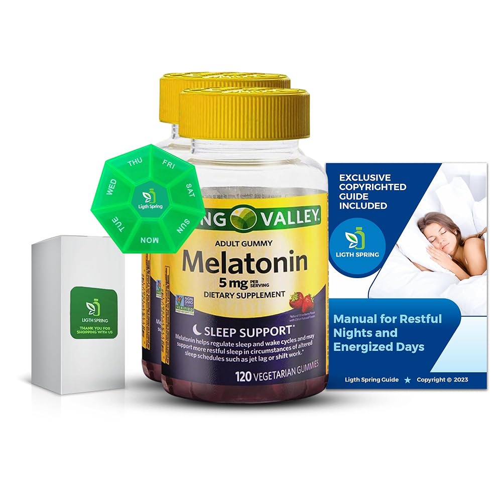 LightSpring Melatonin 5mg Sleep Support Gummies - 120 Count