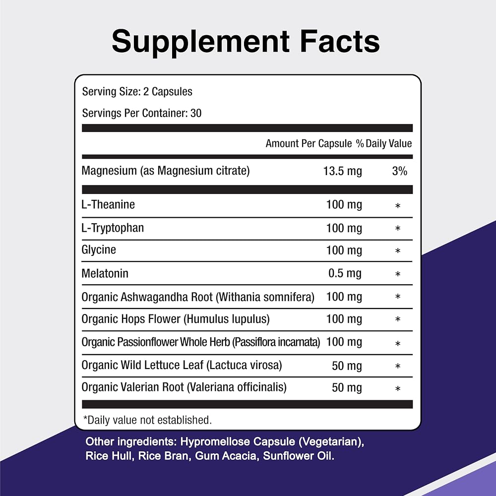Vitamin Support Sleep Support with Melatonin & Herbs - 60 Capsules - image 5
