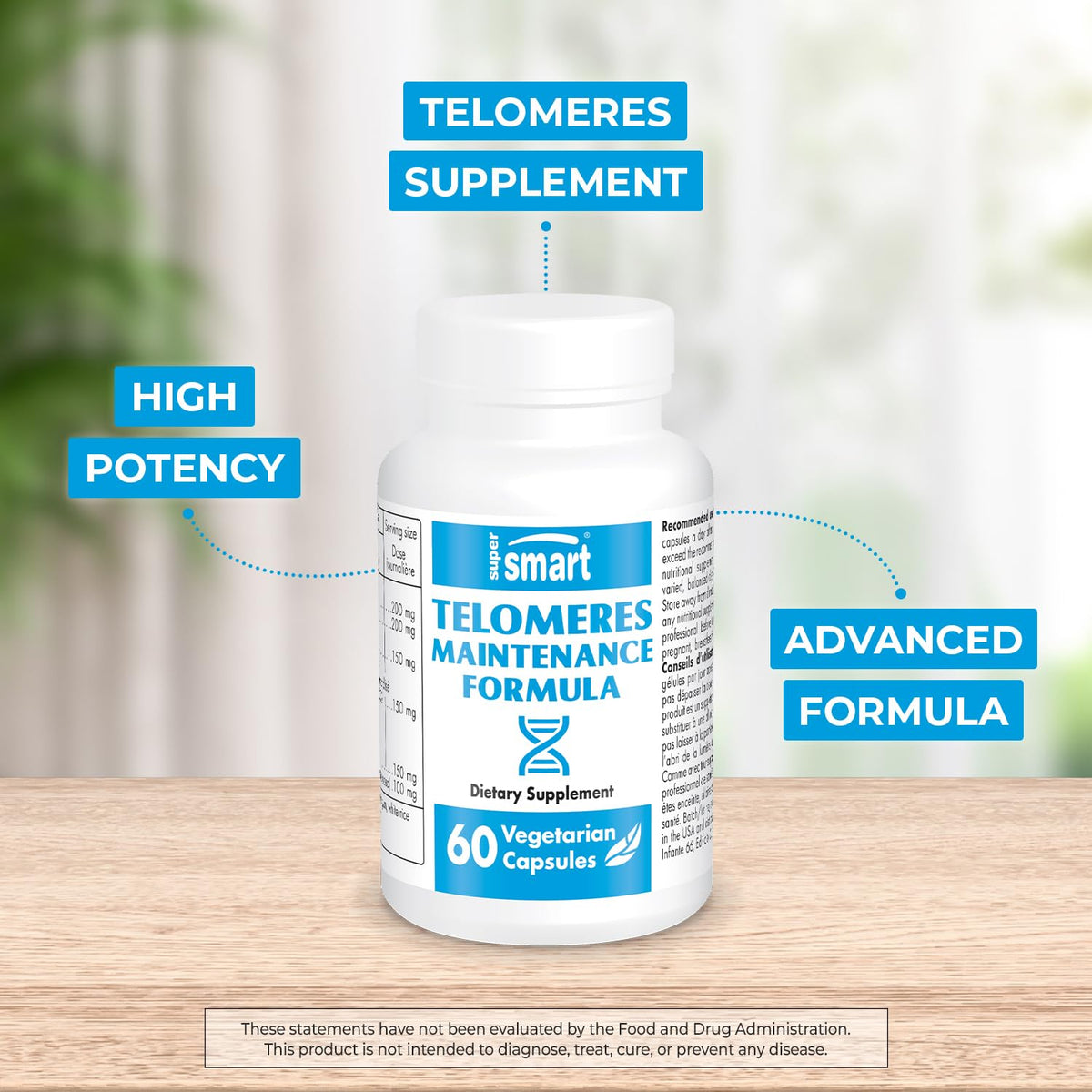 Supersmart Telomeres Maintenance Formula - 60 Vegetarian Capsules - image 2