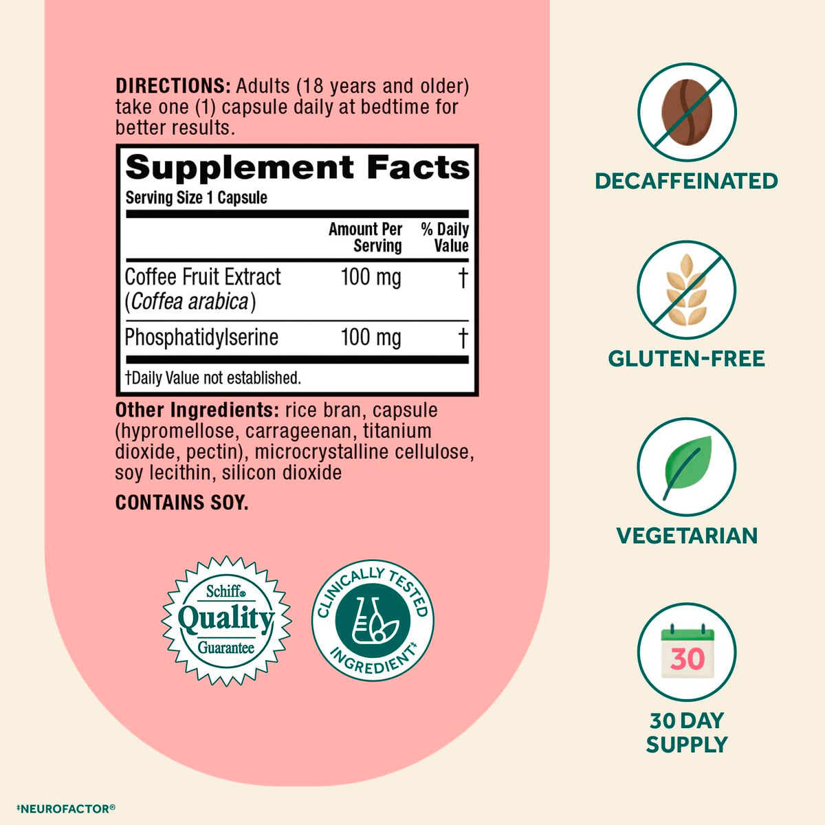 NEURIVA Nootropic Brain Support Supplement Original Capsules