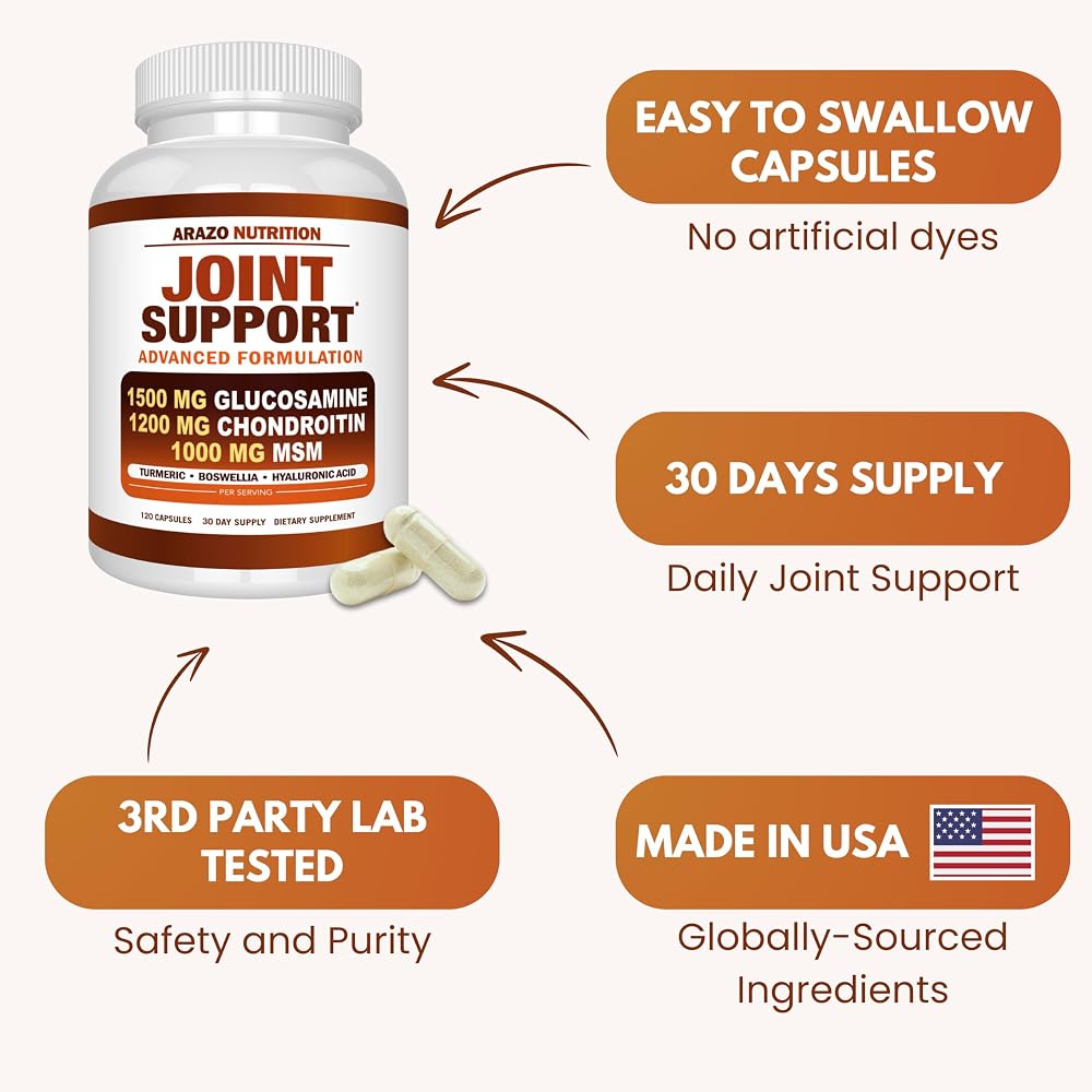 Arazo Nutrition Glucosamine Chondroitin Turmeric Msm Boswellia