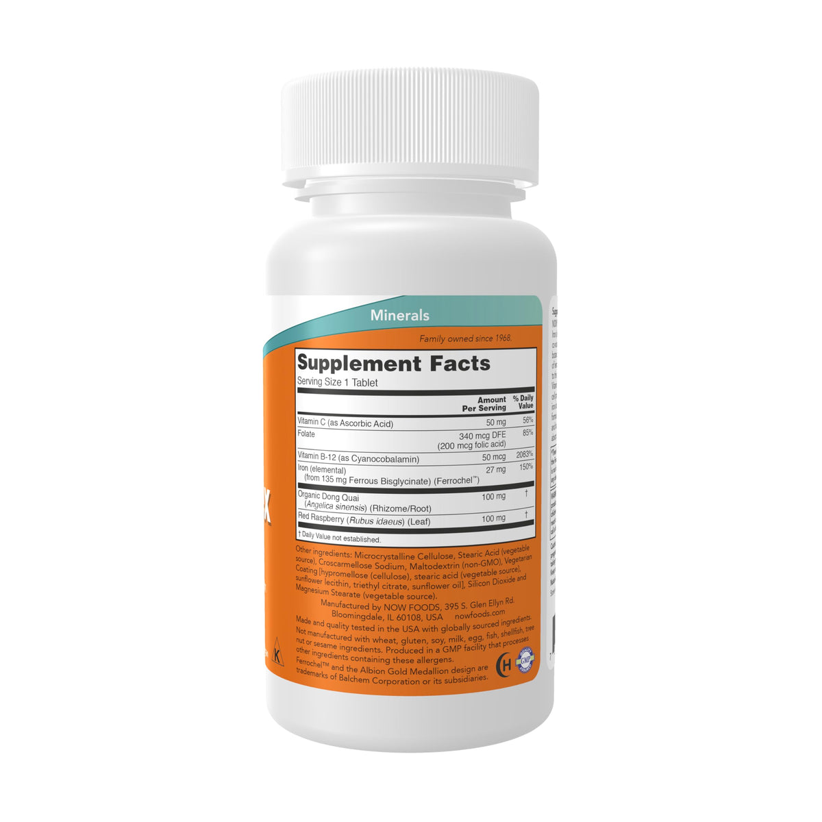 NOW Supplements Iron Complex Non-Constipating - 100 Tablets - image 2