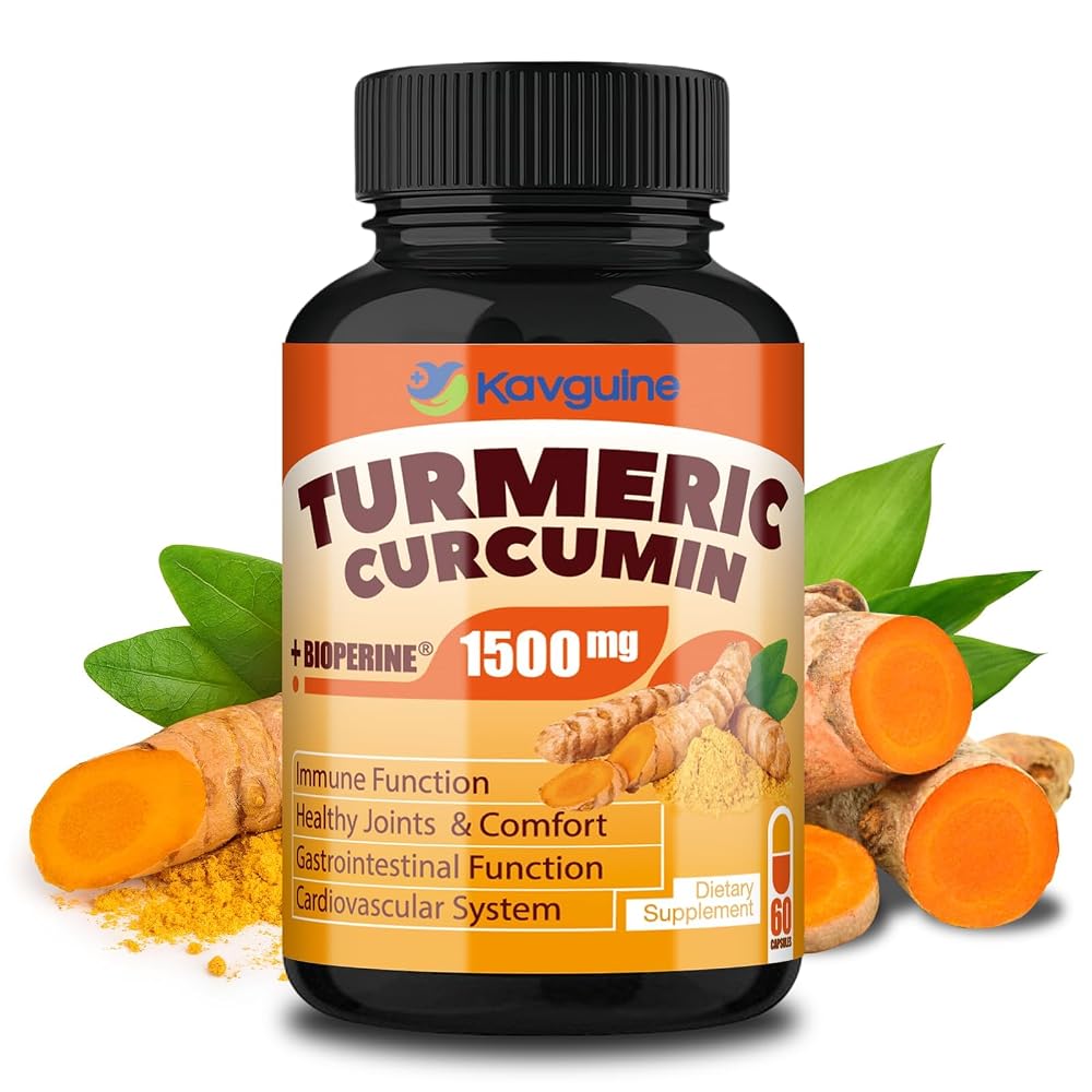 Kavguine Turmeric Curcumin with Black Pepper Joint Support - 60 Capsules