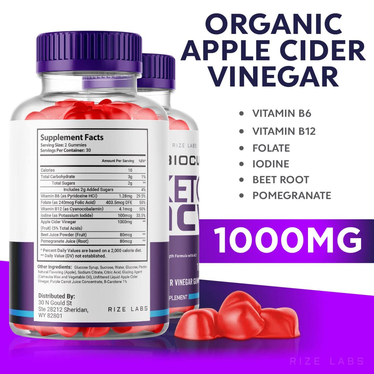 rize labs Biocut Keto ACV Gummies - 180 Gummies - image 5