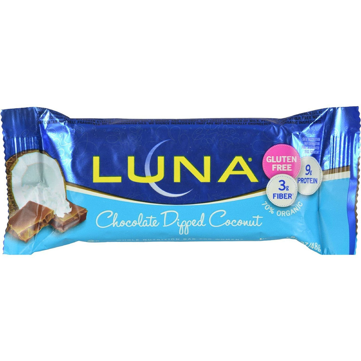Luna Bar Chocolate Dipped Coconut Nutrition Bar - 15 Count