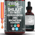 Clean Nutraceuticals Shilajit Drops Liquid with Sea Moss Ashwagandha - 2 Fl Oz