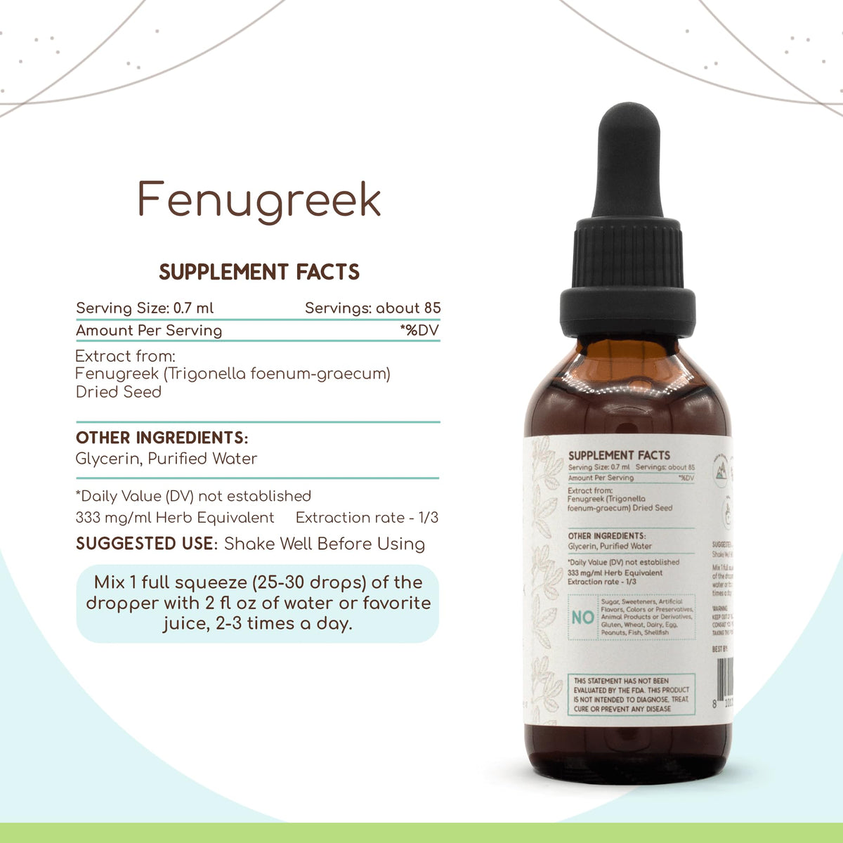 HerbEra Fenugreek Alcohol-Free Herbal Extract Tincture