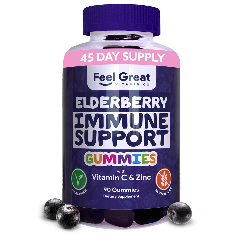 The Feel Great Vitamin Company Sambucus Elderberry Gummies with Zinc & Vitamin C