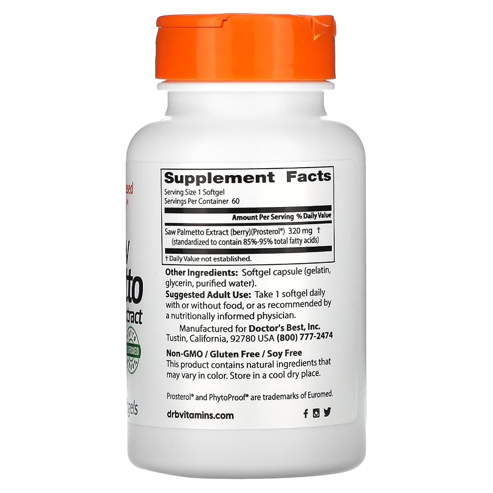 Doctor's BEST Saw Palmetto Extract 320 mg - 60 Softgels - image 2